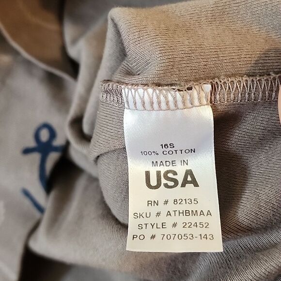 Fresh Produce Beautiful Gray and Blue Anchor Print Top Large - Picture 5 of 5